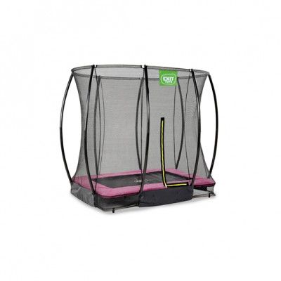 Exit Silhouette Nedgrävd Studsmatta 153X214Cm Med Skyddsnät - Rosa