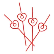 Återanvändbara Sugrör Hjärta - 4-pack