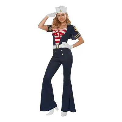 70-tals Kvinnlig Sjöman Maskeraddräkt - Large