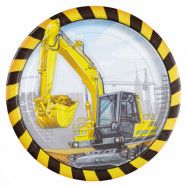 Amscan Arbetsfordon, Tallrik, 23 cm, 8 st