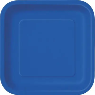 Assietter fyrkantiga blå 16-pack