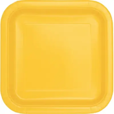 Assietter fyrkantiga gula 16-pack