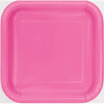 Assietter fyrkantiga mörkrosa 16-pack