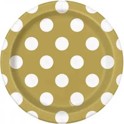 Assietter prickig guld 8-pack