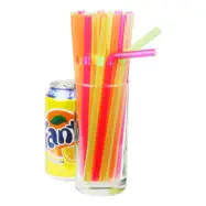 Böjbara Neonfärgade Sugrör XL - 100-pack