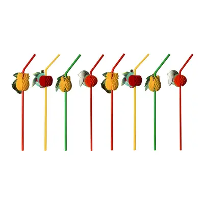 Böjbara Sugrör Frukter - 100-pack