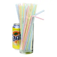 Böjbara Sugrör Randiga - 250-pack