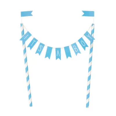 Baby shower blå tårtdekoration
