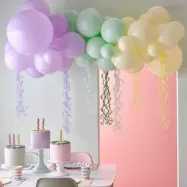 Ballongbåge Pastell Streamers
