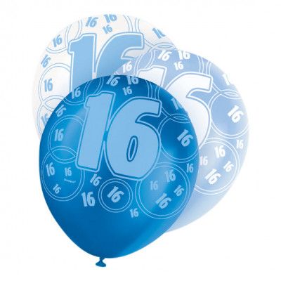 Ballonger Mörkblå/Ljusblå/Vit 16 - 6-pack