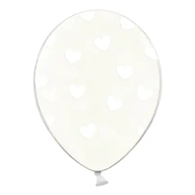 Ballonger med Hjärtan Transparenta - 6-pack