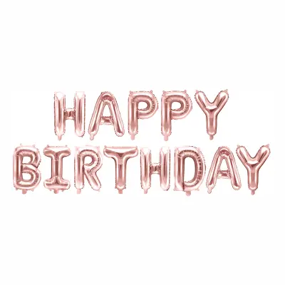 Ballonggirlang Happy Birthday Roséguld