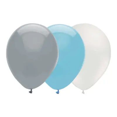Ballongkombo Grå/Ljusblå/Vit - 15-pack