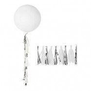 Ballongtassel Silver/Vit