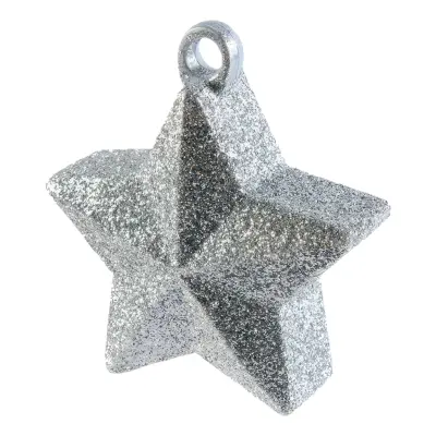 Ballongvikt Stjärna Silver Glitter