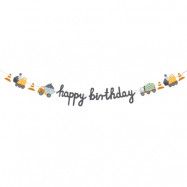 Banderoll "Happy Birthday" Byggfordon 2m