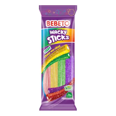 Bebeto Wacky Sticks Fizzy Fruit Mix - 75 g
