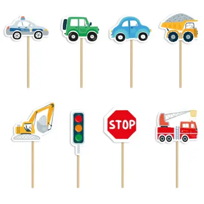 Bilar&Fordon Tårtdekorationer 8-pack