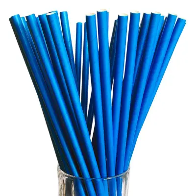 Papperssugrör Blå - 20-pack