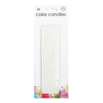 Tårtljus Extra Långa Vit - 24-pack