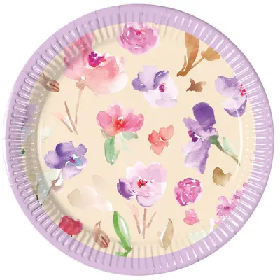 Blommor Pappersassiette 20 cm 8-pack