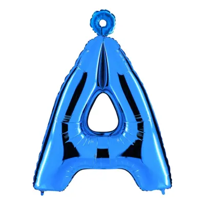 Bokstavsballong Blå Metallic - Bokstav Å