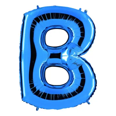Bokstavsballong Blå Metallic - Bokstav B