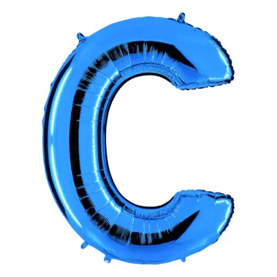 Bokstavsballong Blå Metallic - Bokstav C