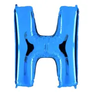 Bokstavsballong Blå Metallic - Bokstav H