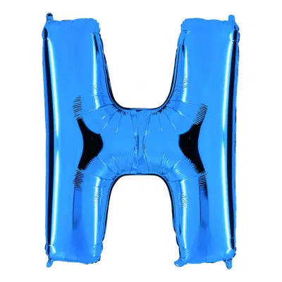 Bokstavsballong Blå Metallic - Bokstav H