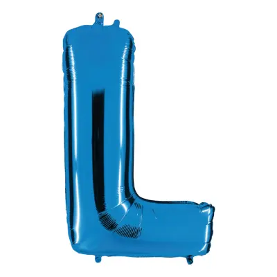 Bokstavsballong Blå Metallic - Bokstav L