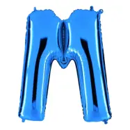 Bokstavsballong Blå Metallic - Bokstav M