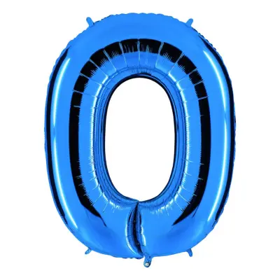Bokstavsballong Blå Metallic - Bokstav O
