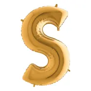 Bokstavsballong Guld Metallic - Bokstav S