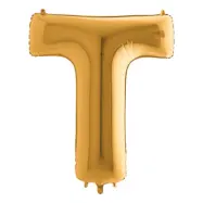 Bokstavsballong Guld Metallic - Bokstav T
