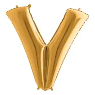 Bokstavsballong Guld Metallic - Bokstav V