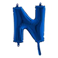 Bokstavsballong Mini Blå Metallic - Bokstav N