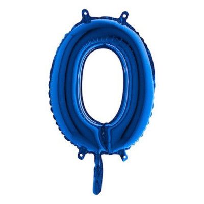 Bokstavsballong Mini Blå Metallic - Bokstav O
