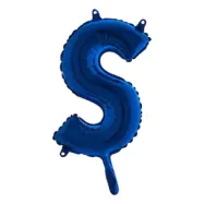 Bokstavsballong Mini Blå Metallic - Bokstav S