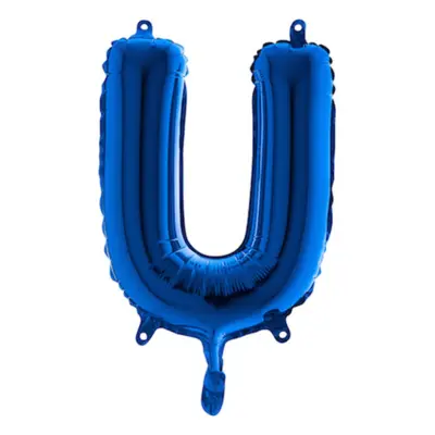 Bokstavsballong Mini Blå Metallic - Bokstav U