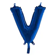 Bokstavsballong Mini Blå Metallic - Bokstav V