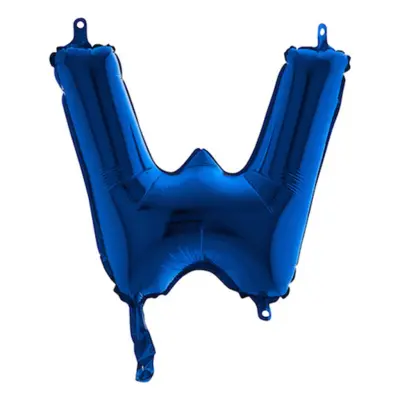 Bokstavsballong Mini Blå Metallic - Bokstav W