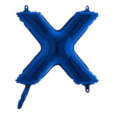 Bokstavsballong Mini Blå Metallic - Bokstav X