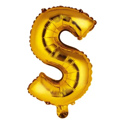 Bokstavsballong Mini Guld Metallic - Bokstav S