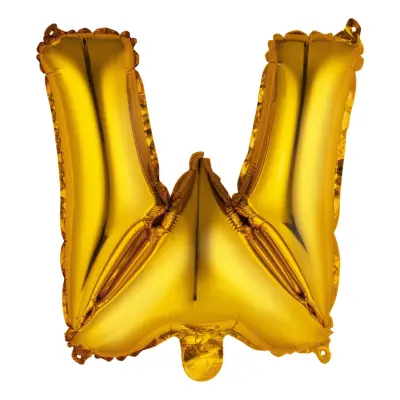 Bokstavsballong Mini Guld Metallic - Bokstav W