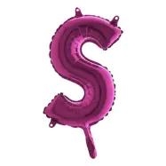 Bokstavsballong Mini Rosa - Bokstav S