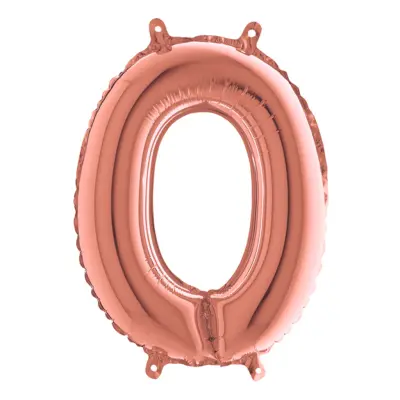 Bokstavsballong Mini Roséguld - Bokstav O