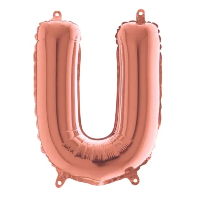 Bokstavsballong Mini Roséguld - Bokstav U