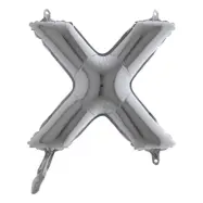 Bokstavsballong Mini Silver - Bokstav X