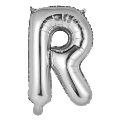 Bokstavsballong Mini Silver Metallic - Bokstav R